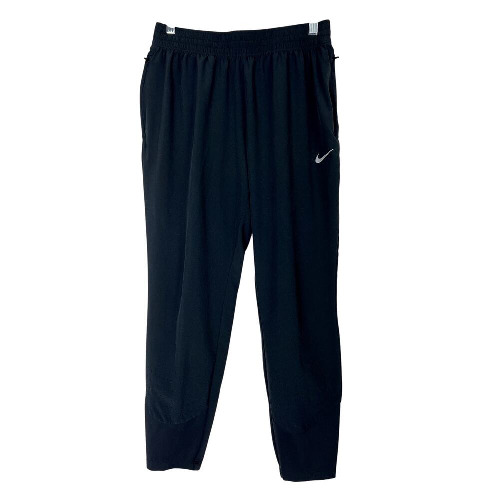 Nike Dri-Fit Black Elastic Waist  Cropped Running Joggers Pants Size L Outfit‎